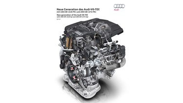 Audi's new diesel V6 engine produces up to 272 horsepower and 442 lb.-ft. of torque, depending on the application