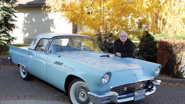 Trevor Dumville stands with his 1957 Ford Thunderbird in Calgary.