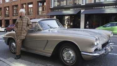 Ann-Shirley Goodell with her treasured 1962 Corvette outside her downtown Vancouver residence.