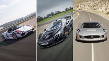 The Porsche 918, McLaren P1 and Jaguar C-X75 are all marvels, but how do they stack up?