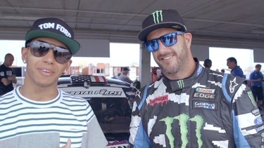 Lewis Hamilton and Ken Block go head-to-head in two very different cars.