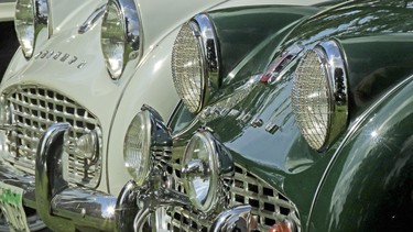 A duo of Triumph TR3's.