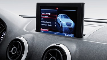 Apple's CarPlay infotainment system will be integrated with Audi's MMI (pictured) when it becomes available in models as early as 2015.