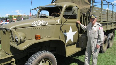 Reg Hodgson displayed his Second World War GMC 6x6 truck during Canada Day festivities in Sherwood Park. The vehicle has been restored to look like it did when it served U.S. forces in Europe.