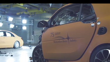 How well does the 2016 Smart fortwo fare in a collision with a considerably larger and heavier car?