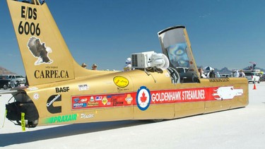 The Goldenhawk Streamliner at the 2010 Bonneville Speed Week.