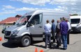 Participants drove the Mercedes-Benz Sprinter in back-to-back tests against cargo vans by Ford and Chrysler's Ram.