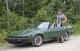 Part of the fun of a summer road trip is what happens when unplanned bliss takes over: visits with friends and rides in strange vehicles, like this Triumph TR7.