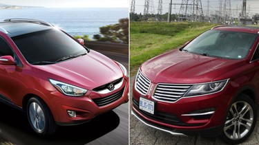 Separated at birth? The new Lincoln MKC, right, bears a striking resemblance to the Hyundai Tucson.