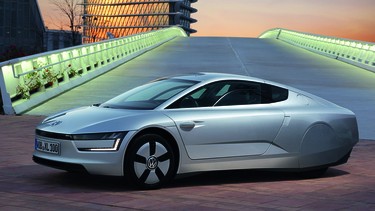 The Volkswagen XL1 uses a 0.8-litre two-cylinder diesel that’s assisted by two electric motors.