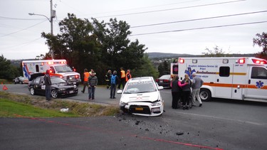 One mistake led to this ugly crash that totalled a Mitsubishi Lancer Ralliart at Targa Newfoundland. The crash sent driver Brian Donato and navigator/instructor Rick Bye to hospital.