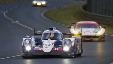 Toyota’s TS040 Hybrid Le Mans Prototype race car uses a gasoline engine and two electric motors for a wheel-spinning output of 1,000 horsepower.