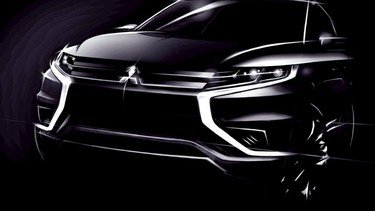 A teaser image of the Mitsubishi Outlander PHEV Concept-S.
