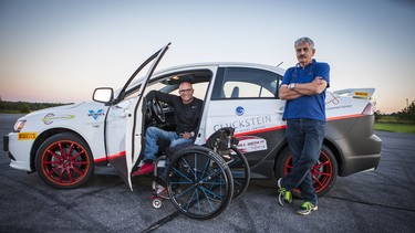 Brian Donato, left, and Rick Bye, right, were involved in a collision at Targa Newfoundland this weekend.