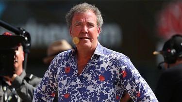 Jeremy Clarkson watches a monitor during the Top Gear Festival at Sydney Motorsport Park on March 9, 2013. He has been suspended from the show "pending an investigation," according to the BBC.