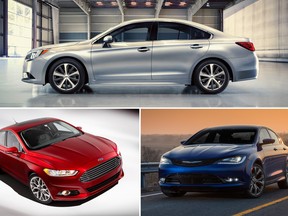 Which AWD sedan should reader James opt for? The 2015 Subaru Legacy, Ford Fusion or Chrysler 200?