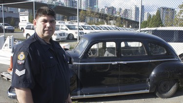 Vancouver police Sgt. Tim Houchen’s youth group NASKARZ and this 1947 Dodge detective car, which the group plans to restore, will be at the NASKARZ Kids, Cars and Cops Gala on Tuesday night at the Roundhouse Community Arts and Recreation Centre.