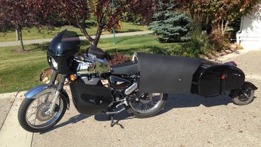 Glen Barreth's 2011 Royal Enfield 500cc motorcycle that he's slightly modified to increase aerodynamics for the Vetter Fuel Economy Challenge.