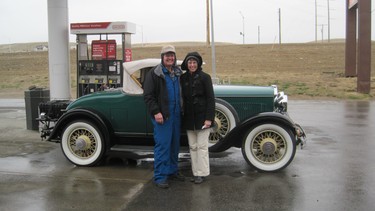 Harry Reding and wife Debbie were challenged to drive their 1929 Dodge Brothers DA Roadster from Calgary to Texas.