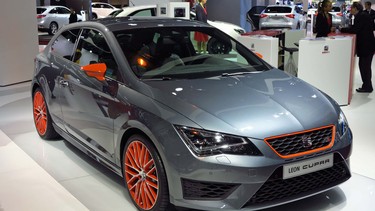 The Seat Leon Cupra at the 2014 Paris Motor Show.