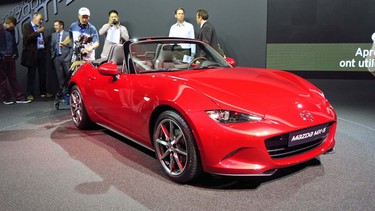 The 2016 Mazda MX-5 Miata at this year's Paris Motor Show.