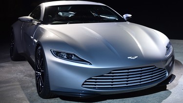 The new Bond car, an Aston Martin DB10, is seen during an event to launch the 24th James Bond film 'Spectre' at Pinewood Studios at Iver Heath in Buckinghamshire, west of London, on December 4, 2014.