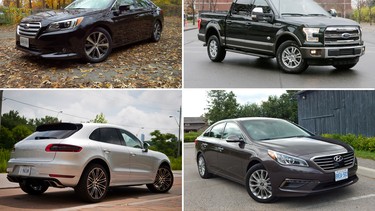 The Subaru Legacy, Ford F-150, Porsche Macan and Hyundai Sonata are all category winners and are in the running for overall winner.