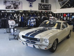 Shelby Canada West is filled with Shelby branded apparel and memorabilia along with owner Lawayne Musslewhite's 1965 Shelby.