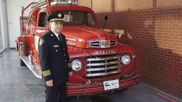 Port Moody Fire Department Deputy Chief Gord Parker drove the 1949 Mercury pumper truck in the early 1980s when it was still in service