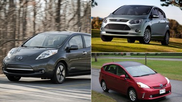 The Nissan Leaf, Ford C-Max Energi and Toyota Prius.