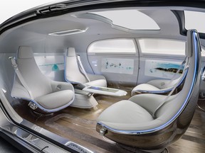 As long the Maybach, the Mercedes F 105 Luxury in Motion concept has four seats that can be configured to all face each other.