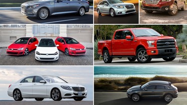The finalists for this year's AJAC Canadian Car and Utility Vehicle of the Year awards. The winners will be announced at the Canadian International Auto Show in February.