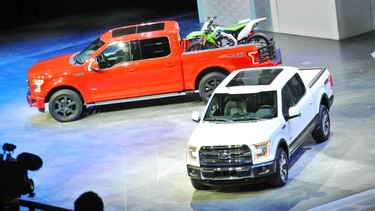The 2015 Ford F-150 is unveiled at the 2014 North American International Auto Show in Detroit. Trucks were the main attraction for many manufacturers last year.