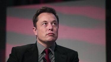 Elon Musk, co-founder and CEO of Tesla Motors, speaks at the Automotive News World Congress during the 2015 North American International Auto Show in Detroit, Michigan.