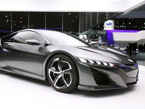The Acura NSX Concept is shown at the 2013 North American International Auto Show in Detroit.