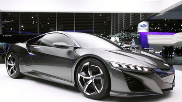 The Acura NSX Concept is shown at the 2013 North American International Auto Show in Detroit.