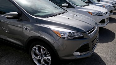 A Ford Escape is seen on a dealerships lot on September 26, 2014 in Miami, Florida.
