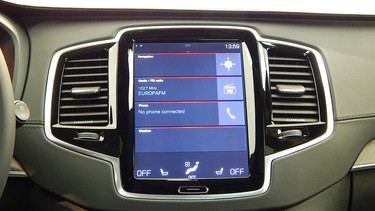 The 2016 Volvo XC90 has a state-of-the art interior, highlighted by a huge tablet-like touchscreen.