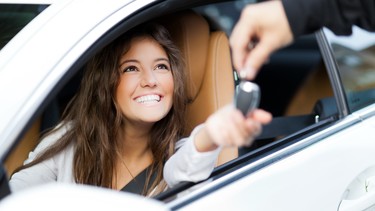 Woman car shopping