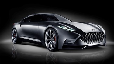 The next-generation Hyundai Genesis, previewed here by the HND-9 concept, is expected to use a twin-turbo 3.3-litre V6 under the hood.