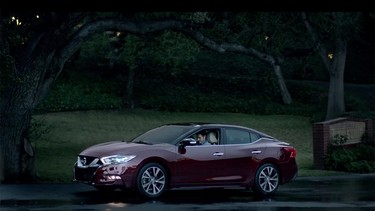 The 2016 Nissan Maxima, as seen in last night's Super Bowl commercial from Nissan.