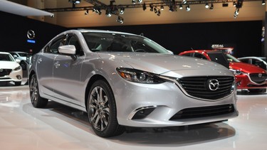 The new Mazda6 on display at the 2015 Canadian International Auto Show in Toronto.