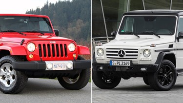 2015 Jeep Wrangler Unlimited and 2015 Mercedes-Benz G-Class.