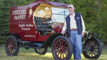 Ross Benedict with his 1914 Ford Model T C-Cab delivery car in Calgary.