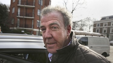 Top Gear presenter Jeremy Clarkson leaves his home in London, Wednesday March 11, 2015. BBC announced today that he is no longer host of Top Gear.