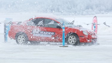 Ice Racer Challenge was filmed in Alberta on Red Deer Lake, a frozen body of water between Ponoka and Wetaskiwin, and 12 one-hour episodes will air later this year on CMT.