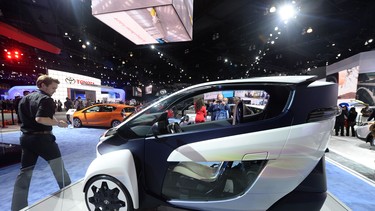 Only 870 millimetres in length, Toyota's ultra-compact i-Road overcomes traditional urban obstacles, as it takes up a quarter to half of a conventional parking space.