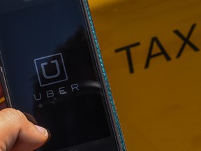 More business travellers are switching to Uber and using taxis and limos less and less.