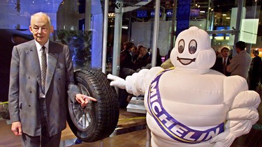 A file picture taken on September 29, 2000 shows former director of French tire company Michelin, Francois Michelin, posing in Paris. Francois Michelin died in his 89th year, the Michelin group announced in a press release on April 29, 2015.