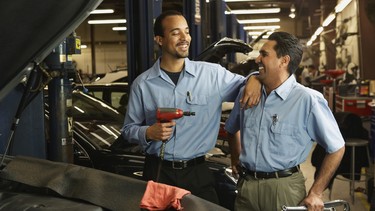 Don't let their steely dispositions fool you. Service mechanics can be good practical jokers.